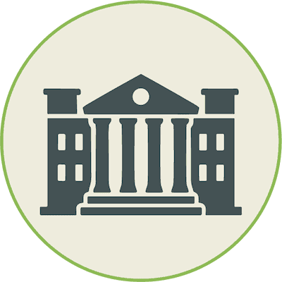 Icon of a classical building representing campus communities at Maslow's.